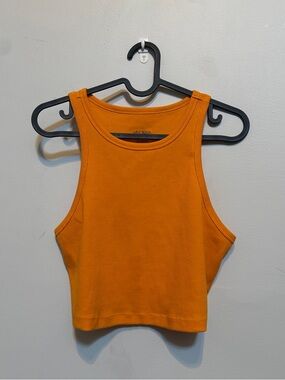 wild fable Orange yellow Ribbed Cropped Tank LARGE